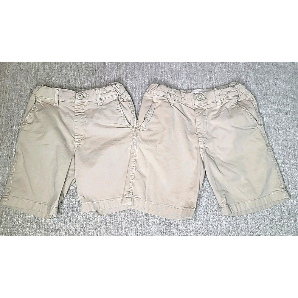 Zara Boys Lot of 2 Khaki Color Size 8 Cotton Blend Shorts Zipper